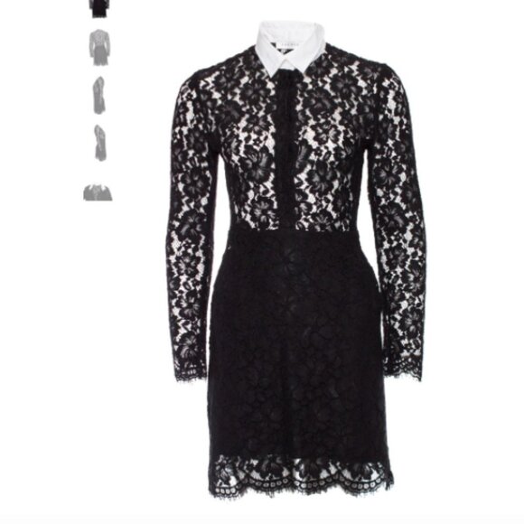 Sandro Lace Collared Long Sleeve Dress - Picture 1 of 7